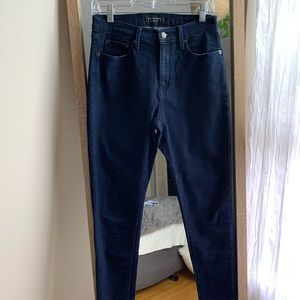 Banana Republic High Rise Frayed Hem Skinny Jeans